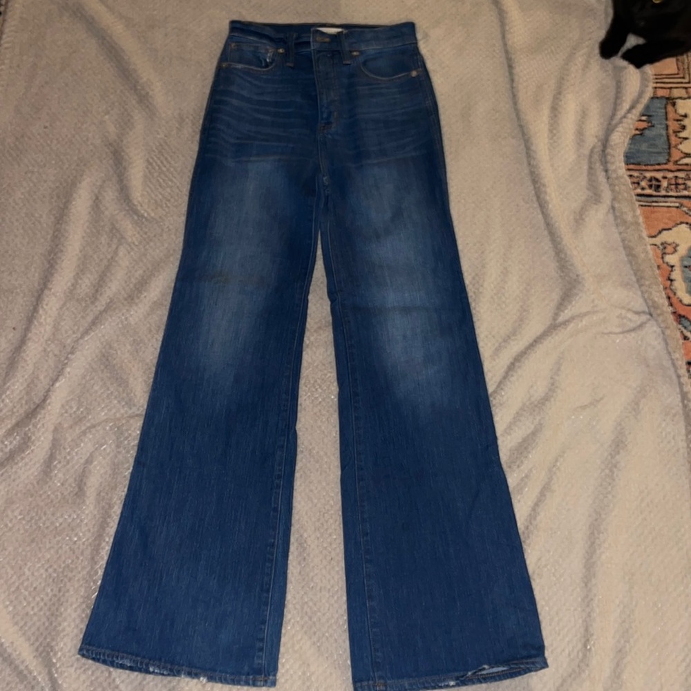 Madewell 11” High Rise Flare Jeans women’s sz 27 blue